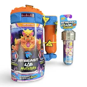 MrBeast Lab Mutators Fire Panther Bundle - Hyper Fusion Series Action Toy Figure Set, Includes 2 Mystery Micro Beasts, Transformable Collectible Toy for Ages 6+