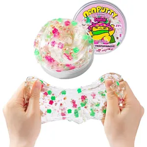 Ultra/Transparent Putty Slime - Non-Newtonian Fluid (90g) with Metallic Sheen, Stress Relief Sensory Toy, Birthday Gifts for Kids,Party Favor for Girls & Boys，Non-Sticky & Safe