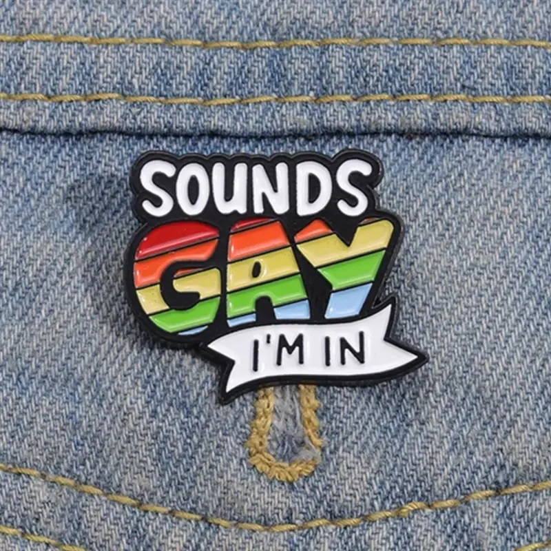 LGBT Rainbow Pride Pin, Durable Metal Pins, Alloy Brooch Pin, Cute Sounds Gay I'm in Brooch, Fashion Accessories for Women & Men, Trendy All-match & Exquisite Brooch for Birthday Gift
