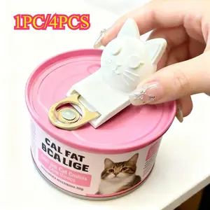 1pc/4pcs Handheld Can Opener | Comfortable Non-Slip Handle for Pet Cans, Sturdy Plastic Kitchen Gadget with Easy Cleaning Features