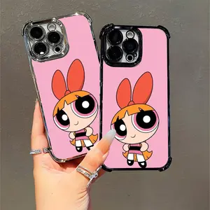 Powerpuff Girls Bubbles Character Phone Case Compatible with iPhone 11/12/13/14/15/16 (Pro Max/Plus) Cute Cartoon Design for Kids Teens Fans Birthday Gift