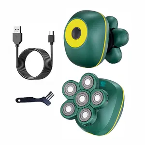 Bald head shaver, rechargeable hair clipper with 6 blades, men’s contouring shaver, men’s grooming tools—clean, sharp shaving, comfortable fit against the scalp