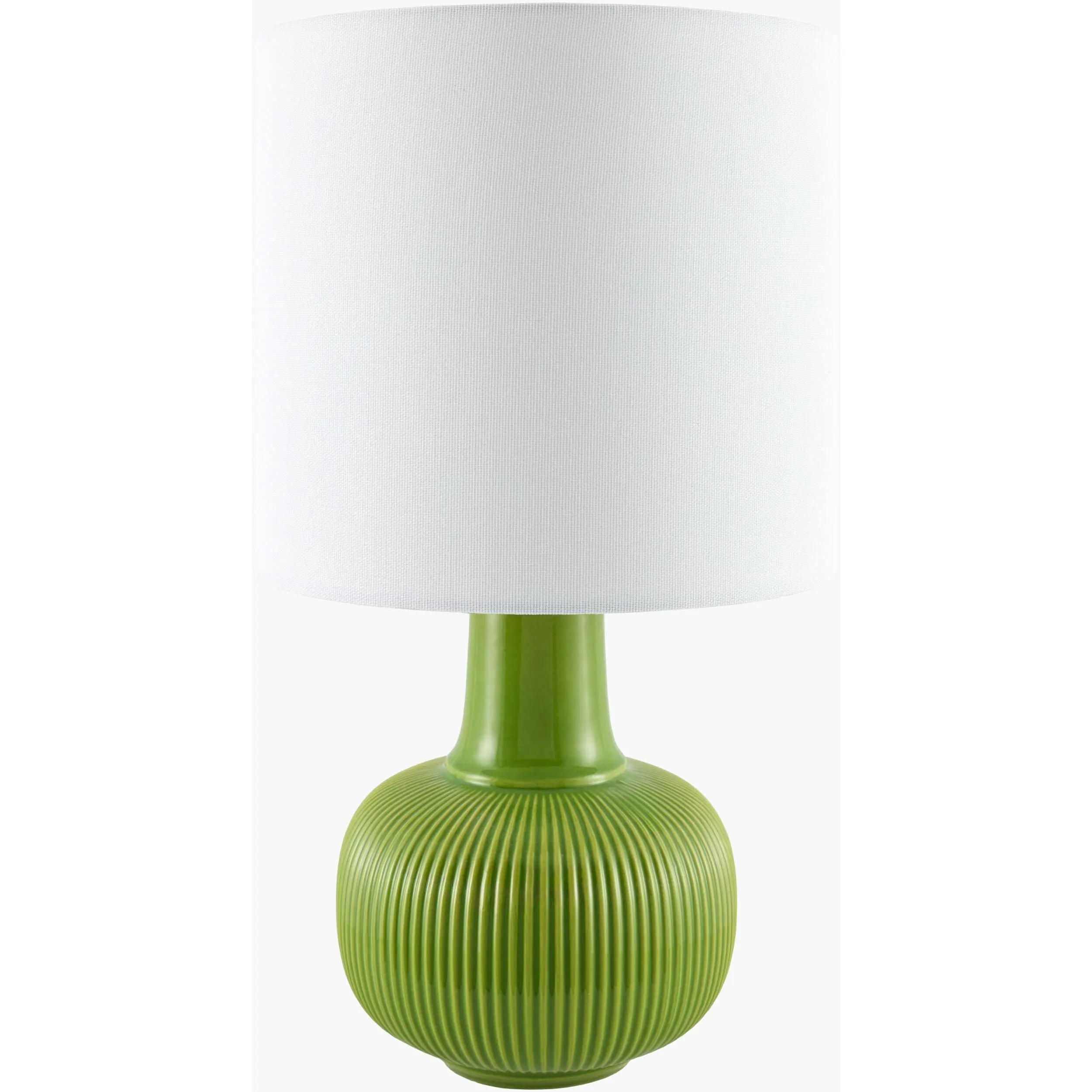 Lime Green Coastal Table Lamp with linen details for bedside or console tables