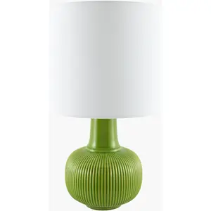 Lime Green Coastal Table Lamp with linen details for bedside or console tables