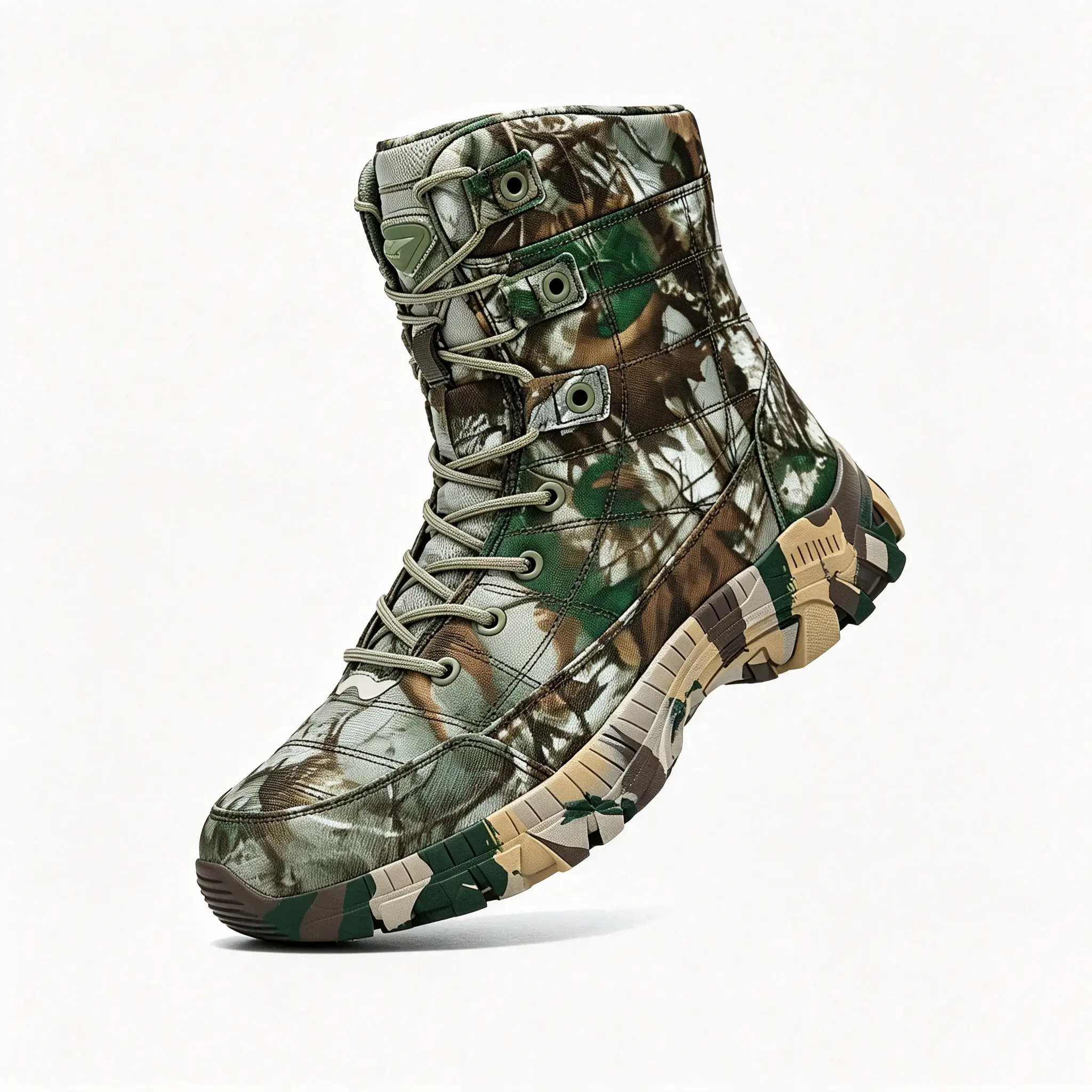 Men’s camouflage tactical hiking boots with a lightweight, cushioned sole—outdoor hiking shoes, camping footwear, waterproof, non-slip, windproof high-top lace-up hiking and mountaineering boots with adjustable laces; suitable for outdoor activities, hiki