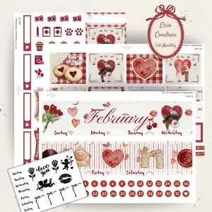 FOIL Valentine's Daydream February Monthly Kit | Erin Condren 7x9 Planner