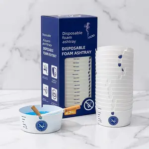 Disposable Ashtray 25-Pack, Portable & Eco-Friendly Paper Ashtrays with Deodorizing Smokeless Gel, for Indoor Outdoor Use, Travel, Car Cup Holder, Parties and Camping – Odor Control Tray