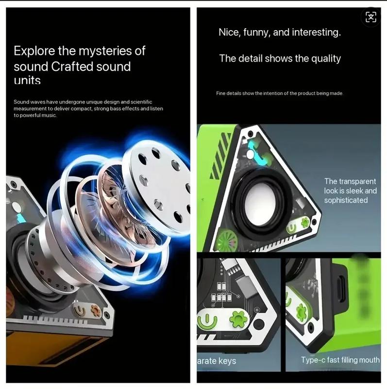 Mecha-Style Bluetooth Speaker with RGB LED Lights, Portable Wireless Subwoofer, Waterproof Rechargeable Speaker for Home, Outdoor & Tech Gadget Setup