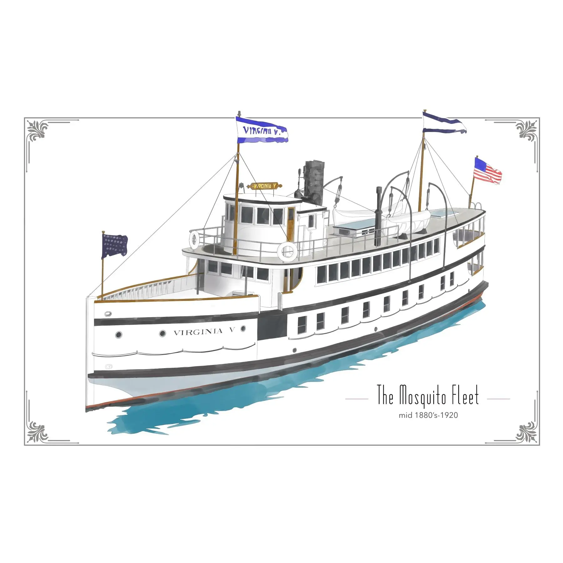 Lost Seattle Postcard – Mosquito Fleet