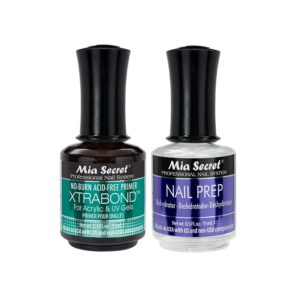 Mia Secret Nail Prep & Xtrabond Bundle, Essential Nail Care Solution for Manicure Strong Bonding Support