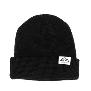Dawn Patrol Cuffed Waffle Beanie - Black