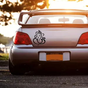 1 Piece of Creative Design Elephant Pattern Car Sticker Religious Buddha Statue Car Exterior Decoration Self-adhesive Waterproof Removable Sticker Elephant Car Sticker Universal Car Sticker