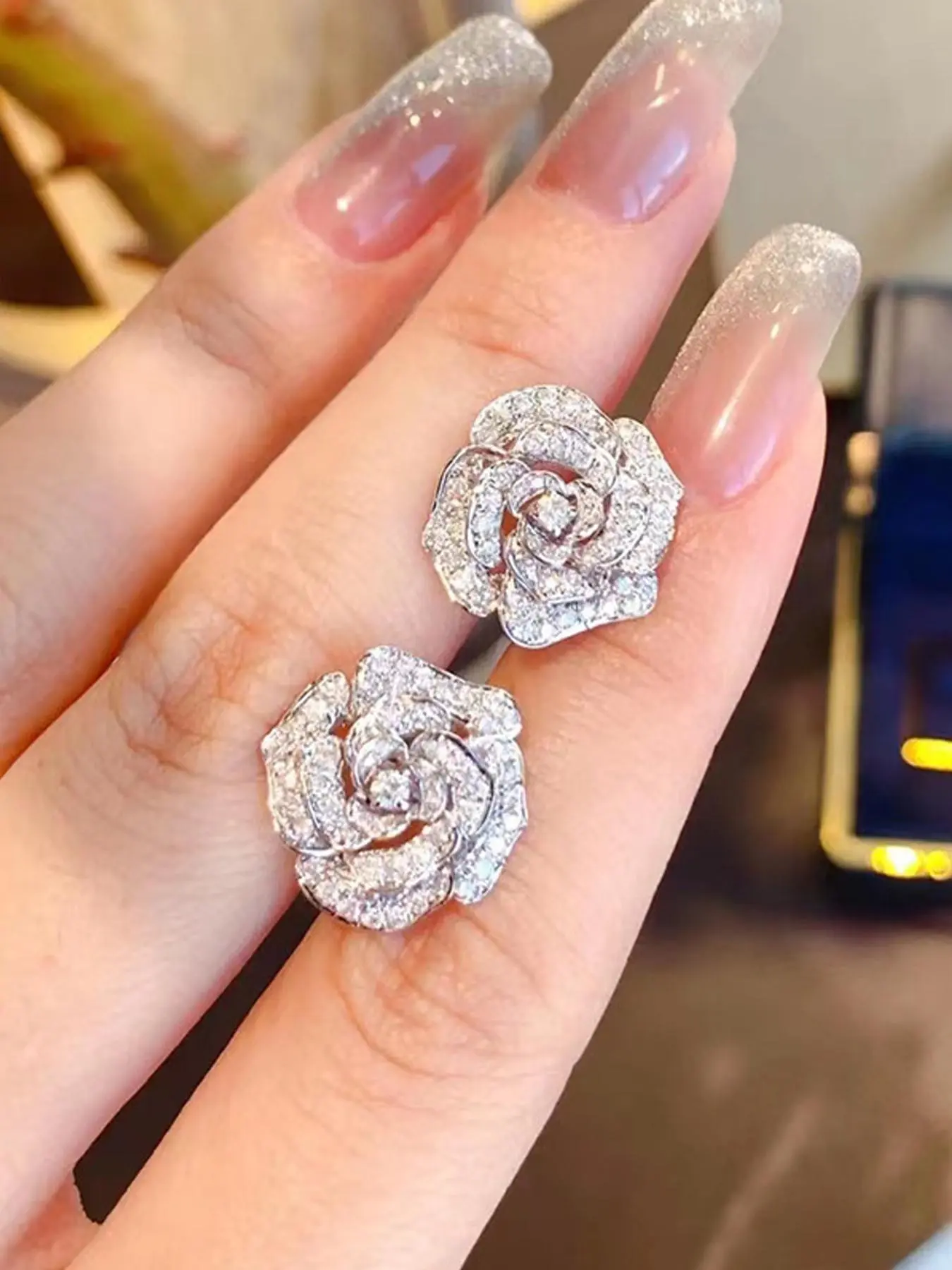 Elegant Rose Design Stud Earrings, High Quality Earrings, Fashionable Jewelry Accessories for Women for Party, Daily Clothing Decor, Trendy All-match & Exquisite Jewelry for Birthday Gift, Studs Earrings