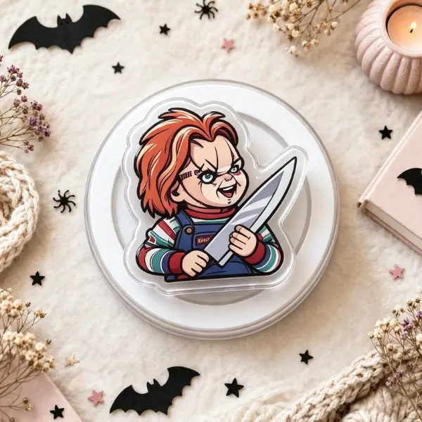 Chucky Doll with Knife Horror Movie MagSafe Phone Grip, Spooky Killer Doll PopSocket, Chibi Killer Movie Fan Accessory, Halloween Gift, TikTok Viral Merch