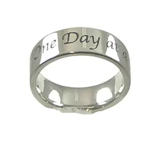12-Step Inspirational One Day At A Time Stainless Steel Ring Unisex Band Style Ring Sizes 6 - 12