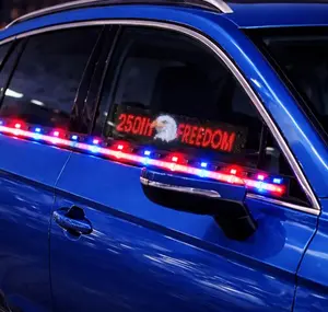 250th Freedom Anniversary Car Window LED Sign, USA 1776 - 2026 Eagle Patriotic programmable, Customizable Eagle 4th of July Design