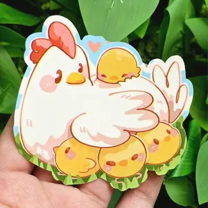 Hen and Chicks Sticker
