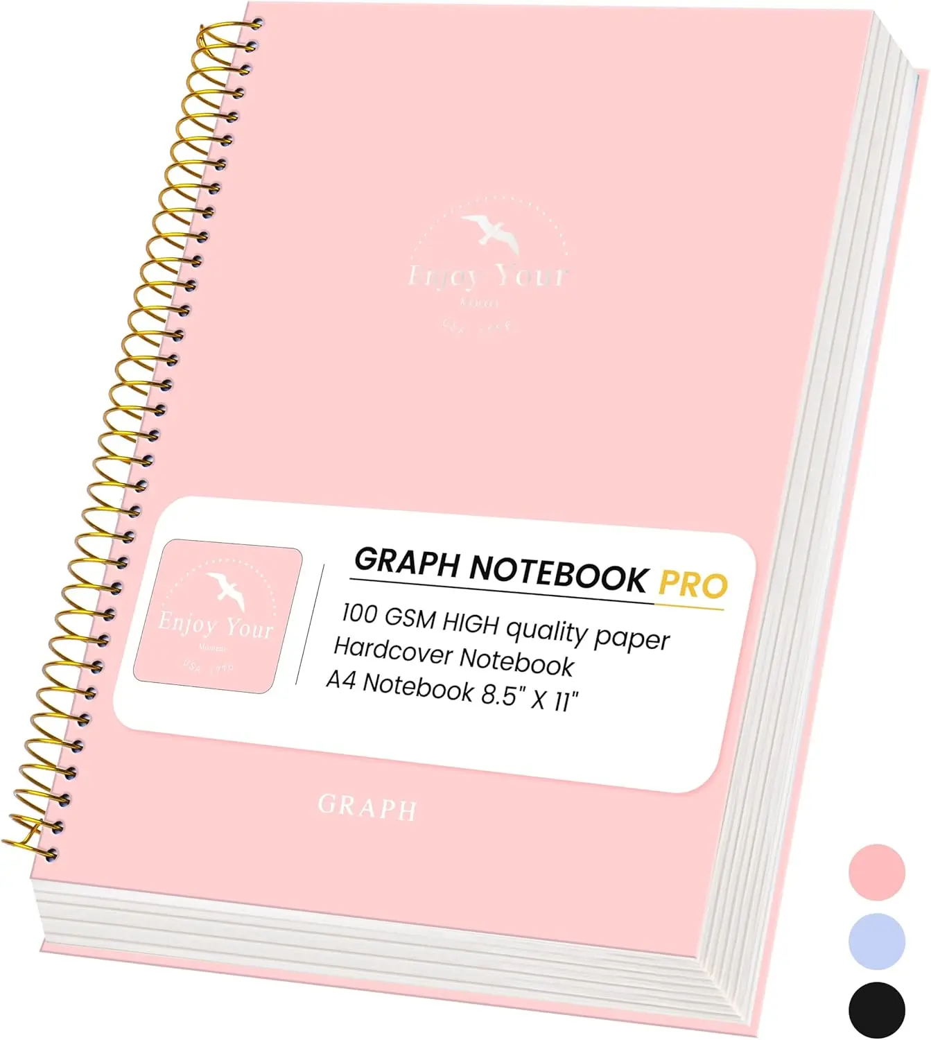 8.5 x 11 Large Graph Notebook Journal Spiral Graph Grid Notebook 210 Pages Hardcover Notebook Engineering Paper Notebook Graphing Notebook for Men Women,