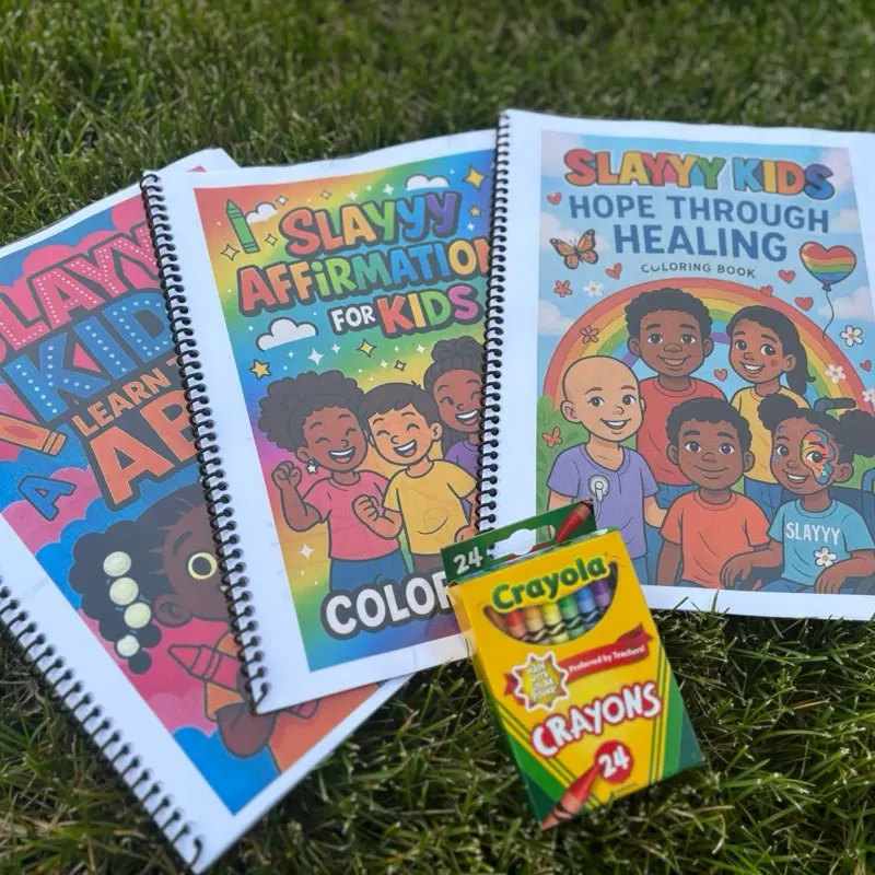 Slayyy Kids Series Coloring Books - Learn Art Affirmations & Hope Through Healing with Crayola 24 Crayons Included