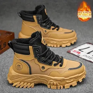 Men's Shoes Daily  for Gentlemen High Top Men's Shoes Autumn Top Waterproof Sports Casual Boots Platform Elevation Black Mid-top Biker Work Boots