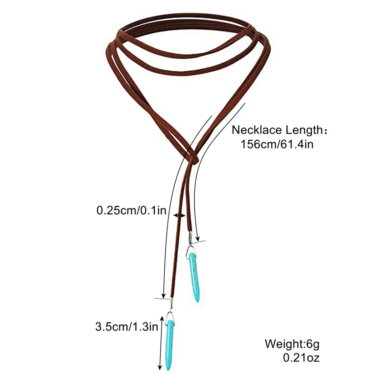 N2109 8 Korean Velvet Turquoise Necklace