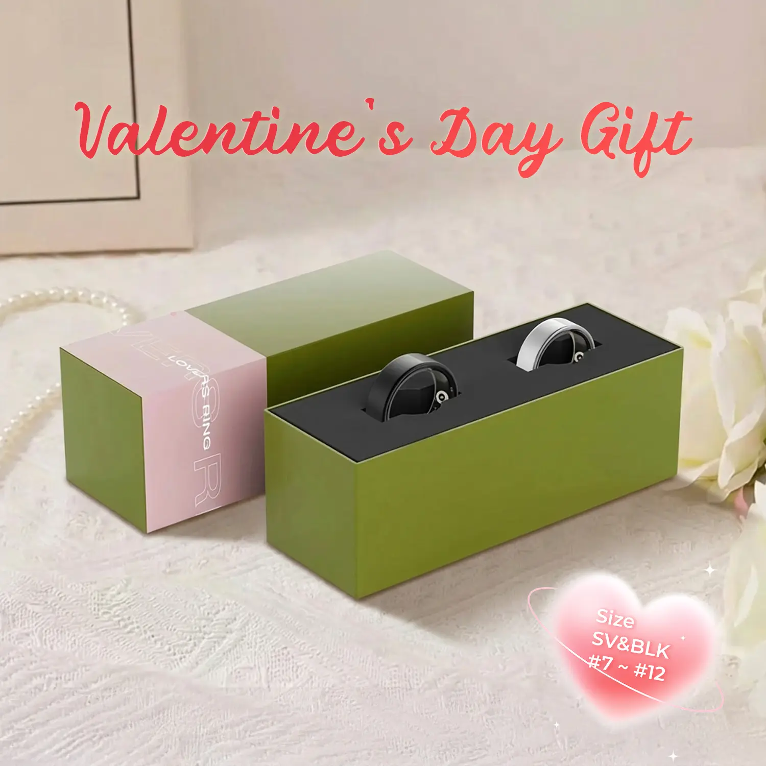 SIMSONLAB Smart Ring for Couples - Valentine's Day Gift, Smart Wearable Devices, Wearable Couple Bands with Step Tracker, Activity Monitoring, Fitness Tracker, Multiple Sizes Available