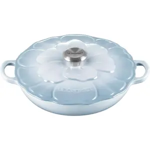 Le Creuset Enameled Cast Iron Signature Petal Braiser, 2.25 qt., Coastal Blue w/Stainless Steel Knob