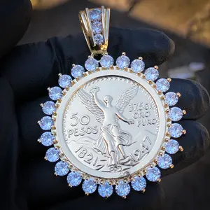 Diamond Bezel Centenario Pendant - Gold