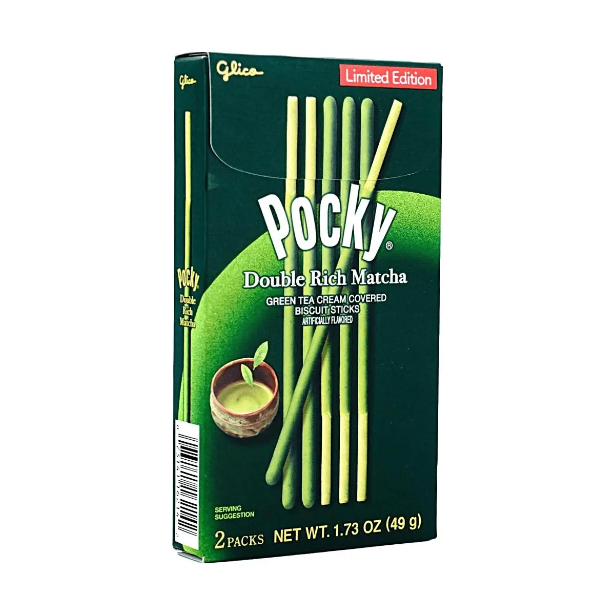 Glico Pocky Matcha Double Layer Chocolate Biscuit Sticks 2 Packs 49g Limited Edition