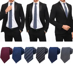 6 Pcs Men's Adjustable Neckties, Long Ties for Men Big and Tall Neckties Woven Jacquard Classic NeckTie Business Wedding