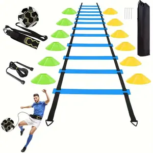 Agility Training Equipment Set, 1 Set Agility Ladder with Storage Bag & Jump Rope & Hurdles & Cones, Speed Training Equipment for Football, Basketball, Soccer