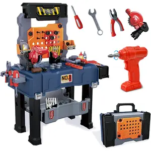 Kids Tool Bench, Kids Tool Set with with Electric Drill and Realistic Tools, Toddler Tool Set,Toddler Workbench Pretend Play Learning Gift for Boys & Girls Age 3-5, 20 X 10.5 X 24.6 in