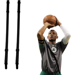 Basketball Shooting Aid Straight Shooter Strap 2 Pieces Training Posture Belts Correction Auxiliary Equipment Keeps Elbow in and Follows Thru Straight for Kids and Youth Player – Black