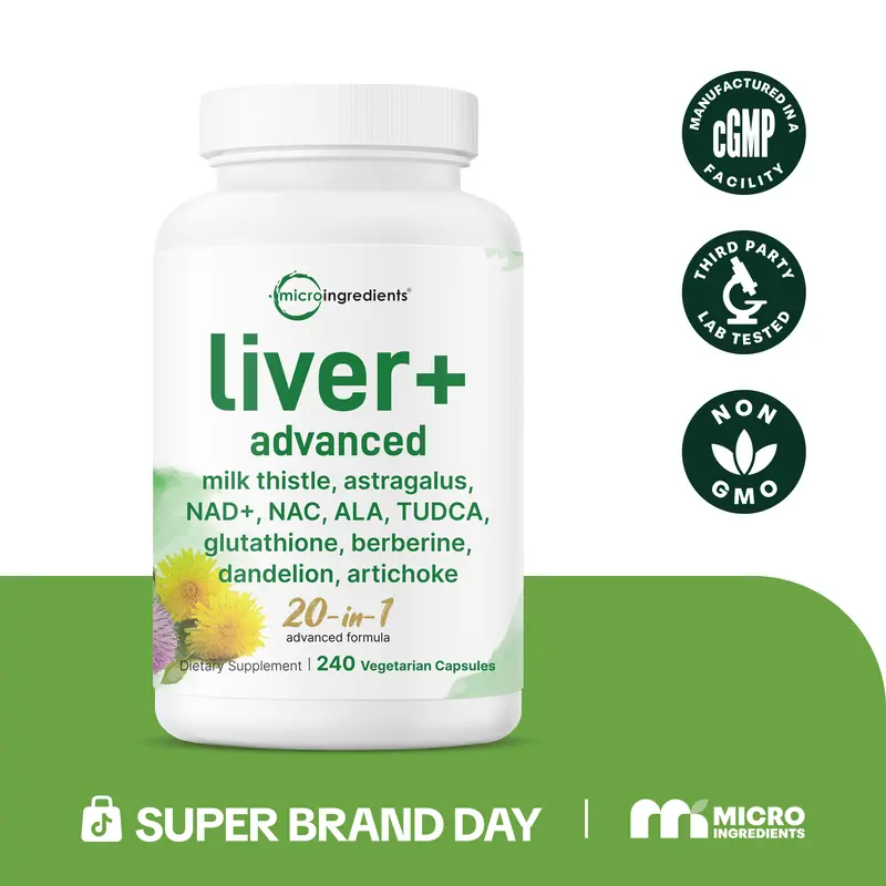Micro Ingredients Liver+ Advanced, Veggie Capsules, 20-in-1 Advanced Support Complex