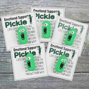 5pcs Emotional Support Pickle, Cute Good Luck Charm, Pocket Hug, Funny Pickle Gift For Best Friends And Family