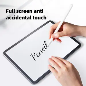Elegant Stylus for iPad Pro 2018-2024 with Magnetic Suction Side Light Display Palm Rejection Tilt Function Full Screen Anti Accidental Touch Computer Tablet Writing Tool mini5 Charging Bluetooth White Smartphone Chargeable