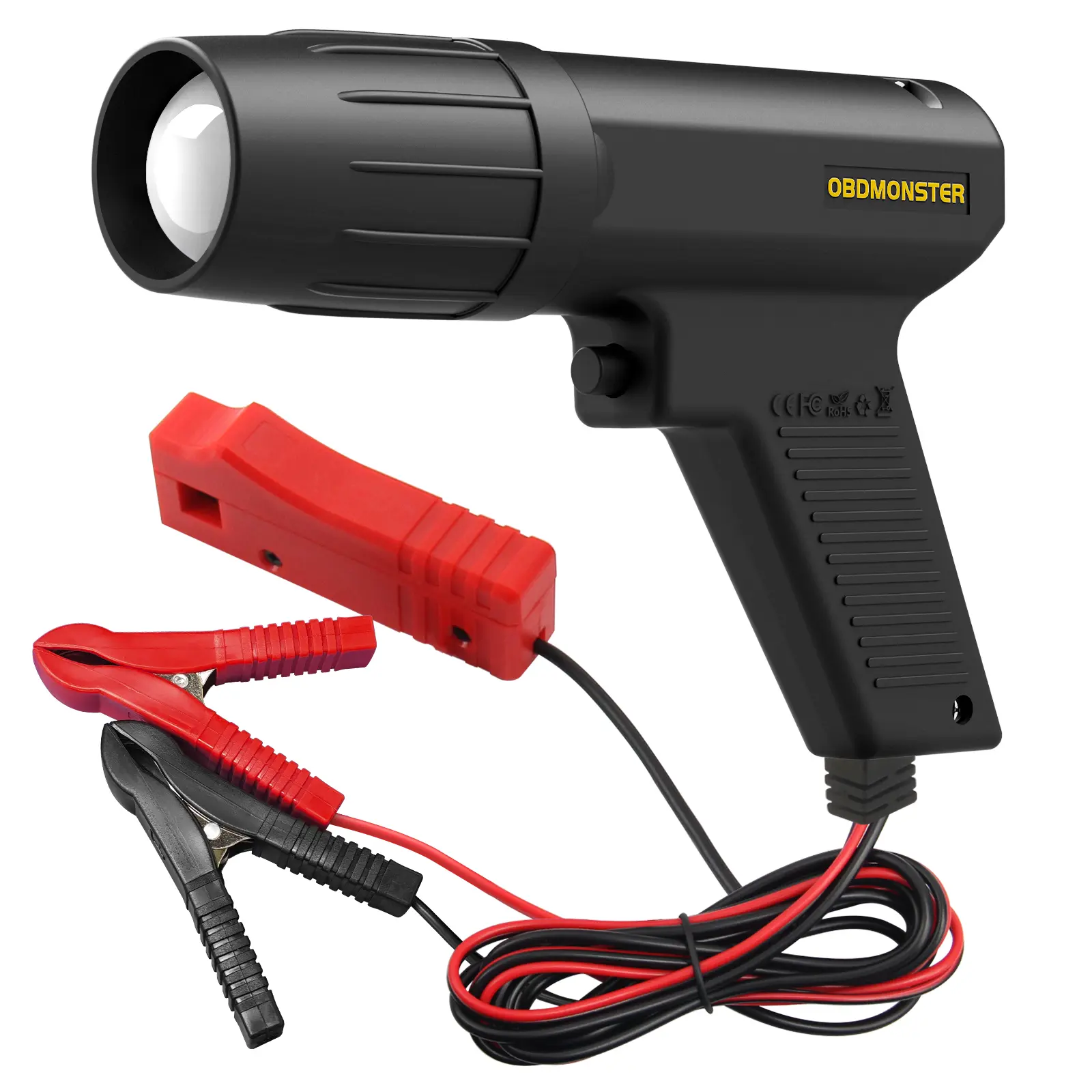 Automotive Ignition Timing Light Gun - 6V/12V Input Clamp-On Handheld Diagnostic Tool with Compact Grip, Bright Flash for Gasoline Engines, Cars & Motorcycles Timing Check