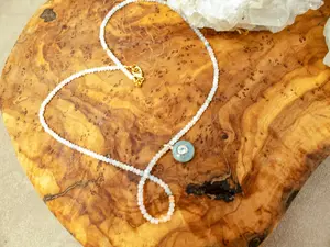 Multi Color Beryl and Aquamarine Evil Eye Necklace