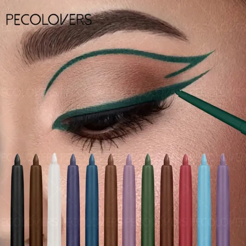 Waterproof Eyeliner Pencil Pigment Brown Black Glitter Eyeiner Pen for Women Fashion Color Eyes Make Up Cosmetics Eye Makeup Products