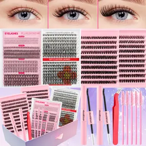 Mixed Length Individual Lash Set, Light & Dense Diy Lashes, Reusable Long Lasting Wear, Complete Accessories, Perfect For Beginners, Easy For Daily Makeup, Creates Stunning Eye Makeup Effortlessly Gentle Wispy Eyelash Extension Kit beginner-friendly summe