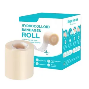 Hydrocolloid Bandage Roll for Wound Care, Cuttable Hydrocolloid Patch Bandages with Waterproof & Flexible, Ultra Absorbent, Self-Adhesive for Burn, Blister, Acne Care, Pimple Care and First Aid Kits