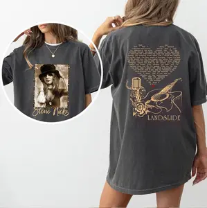 Stevie 70s Landslide Heart Song Lyric Heart T-Shirt, Stevie Nicks 70s Inspired Tee Shirt, Vintage Music Lover Shirt, Perfect Gift for Stevie Fans Womenswear Cotton Fabric - TikTok Shop