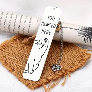 Cute Cat Themed Stainless Steel Bookmark, 1 Count Lovely Book Mark, Perfect Gift for Readers, Birthdays, Book Accessories