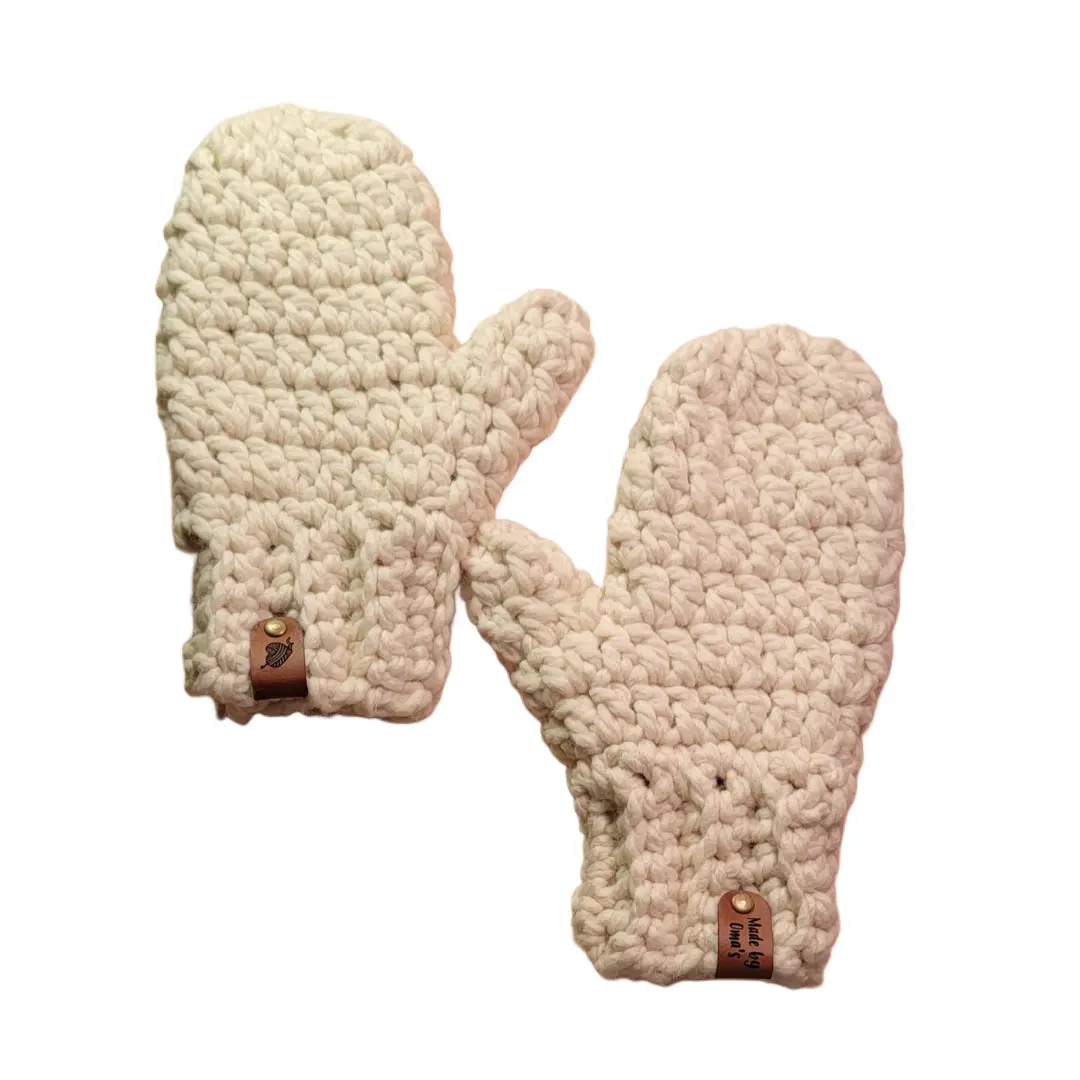 Mittens Crocheted Chunky Wool Blend