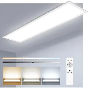 LED Flat Panel Light with Remote 31.4x9.8 Inch, 36W 3800LM 3000K-6000K Adjustable Color Temperature, Dimmable Flush Mount Ceiling Light Fixture for Kitchen Bedroom Garage
