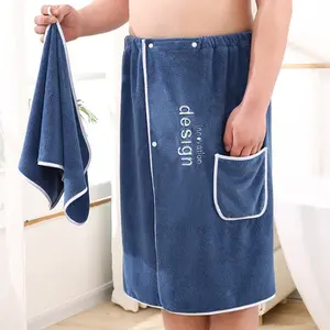 2-Pack Men's Bath Robes, Soft Coral Fleece Sleepwear, Absorbent Towel for Bathroom, Pool, Beach, All Seasons