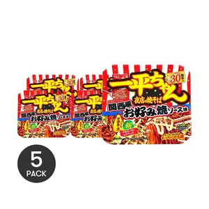 MYOJO Ippei-chan Yomise no Yakisoba Kansai Okonomiyaki Flavor Instant Noodles - 5 Servings Value Pack (122g x 5)