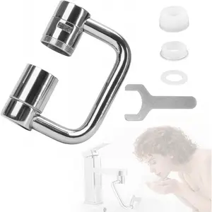 1080° Swivel Faucet Extender – U-Shaped 360° Rotating Tap Attachment with Dual Spray Modes, Universal Adjustable Extension for Bathroom & Kitchen Sink, Hand Hair Face Washing cloth diaper