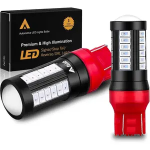 T20 Base 7440 7443 Strobe LED  Lights Bulbs, Red Flashing Stop Lamps 7441 7443LL 7440LL W21W 992 2800 Lumens Xtreme Super Bright 12V 5730 33-SMD