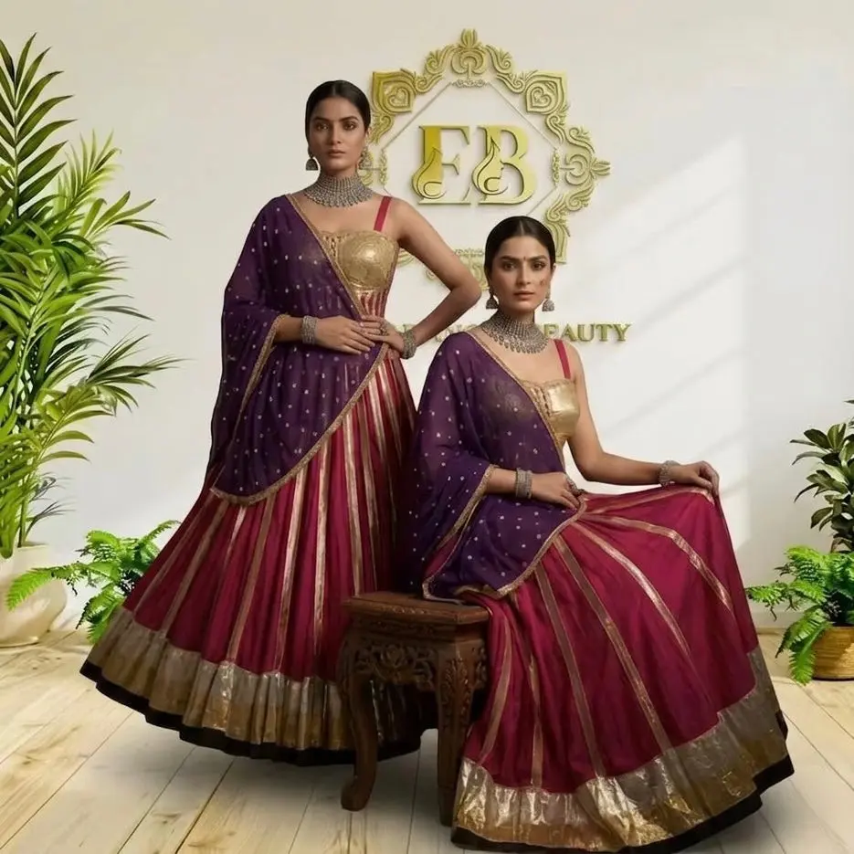 Premium Cotton Chaniya Choli Set with Broad Border & Buti Dupatta